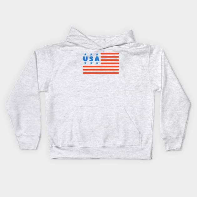 USA Flag 4th July T-Shirt Kids Hoodie by happinessinatee